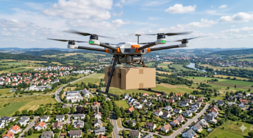FTS-equipped drone in flight